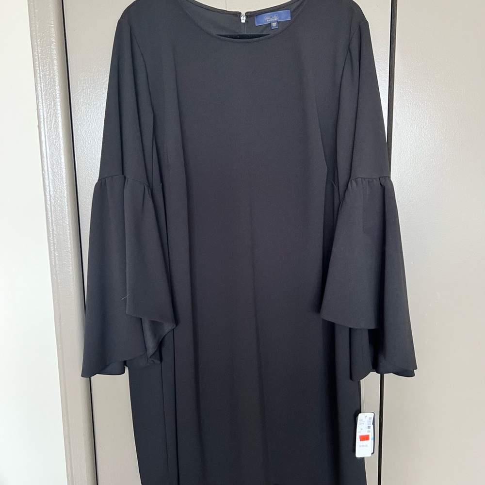 RACHEL Rachel Roy Black Mini Dress with Bell Sleeves